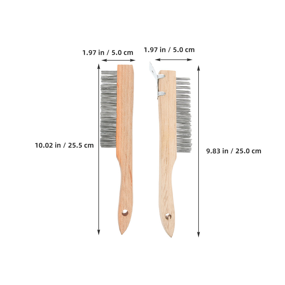 나무 손잡이가 달린 강철 와이어 브러시 2개 세트 –  - Paint Brush 리뷰 및 가격